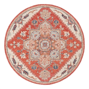 Safavieh Metro 6'-0&quot x 6'-0&quot Wool and Cotton Hand Tufted Rug in Red / Beige