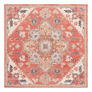 Safavieh Metro 6'-0&quot x 6'-0&quot Wool and Cotton Hand Tufted Rug in Red / Beige