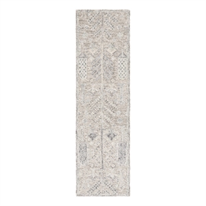 Safavieh Metro 2'-3&quot x 8'-0&quot Wool and Cotton Hand Tufted Rug in Gray / Ivory
