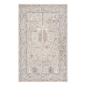 Safavieh Metro 3'-0&quot x 5'-0&quot Wool and Cotton Hand Tufted Rug in Gray / Ivory