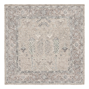 Safavieh Metro 6'-0&quot x 6'-0&quot Wool and Cotton Hand Tufted Rug in Gray / Ivory