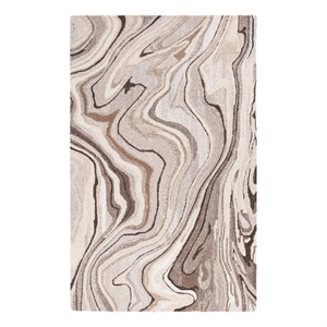 Safavieh Metro 6'-0&quot x 9'-0&quot Wool and Cotton Hand Tufted Rug in Brown / Ivory