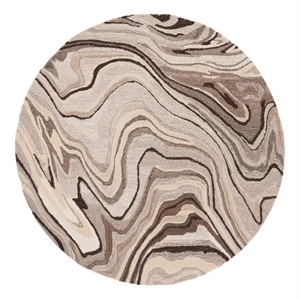 Safavieh Metro 6'-0&quot x 6'-0&quot Wool and Cotton Hand Tufted Rug in Brown / Ivory