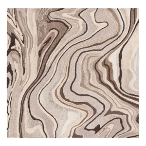 Safavieh Metro 6'-0&quot x 6'-0&quot Wool and Cotton Hand Tufted Rug in Brown / Ivory