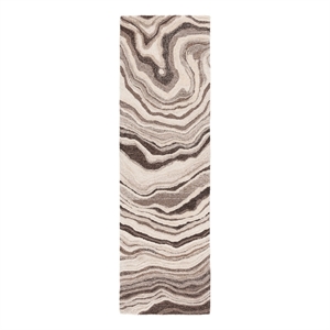Safavieh Metro 2'-3&quot x 8'-0&quot Wool and Cotton Hand Tufted Rug in Brown / Ivory