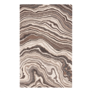 Safavieh Metro 4'-0&quot x 6'-0&quot Wool and Cotton Hand Tufted Rug in Brown / Ivory