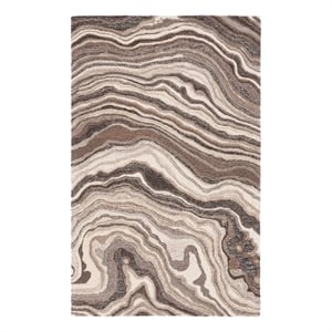 Safavieh Metro 6'-0&quot x 9'-0&quot Wool and Cotton Hand Tufted Rug in Brown / Ivory
