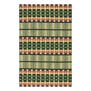 Safavieh Metro 5'-0&quot x 8'-0&quot Wool and Cotton Hand Tufted Rug in Green / Gold