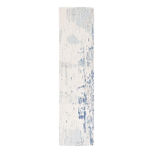 Safavieh Metro 2'-3&quot x 9'-0&quot Wool and Cotton Hand Tufted Rug in Ivory / Blue