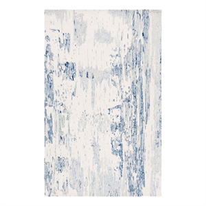 Safavieh Metro 4'-0&quot x 6'-0&quot Wool and Cotton Hand Tufted Rug in Ivory / Blue