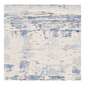 Safavieh Metro 6'-0&quot x 6'-0&quot Wool and Cotton Hand Tufted Rug in Ivory / Blue