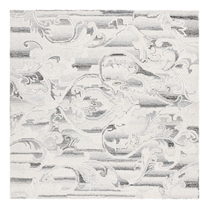 Safavieh Metro 6'-0&quot x 6'-0&quot Wool and Cotton Hand Tufted Rug in Gray / Ivory