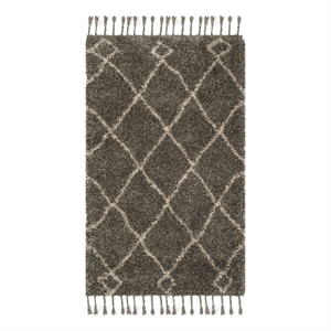 Safavieh Moroccan Fringe Shag 200 3'-0&quot x 5'-0&quot Power Loomed Rug in Gray /Cream