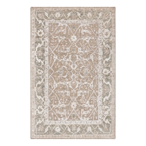 Safavieh Maharaja 5'-0&quot x 8'-0&quot Wool Hand Knotted Rug in Beige/ Gray