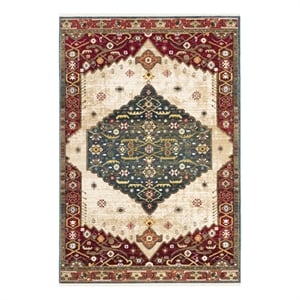Safavieh 5'-1&quot x 7'-5&quot Power Loomed Rug in Blue / Red