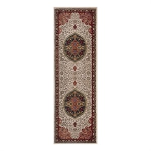 Safavieh 2'-6&quot x 8'-0&quot Power Loomed Rug in Ivory / Red