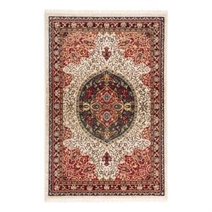 Safavieh 3'-3&quot x 4'-10&quot Power Loomed Rug in Ivory / Red