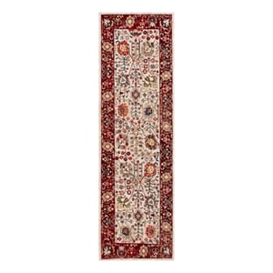 Safavieh 2'-6&quot x 8'-0&quot Power Loomed Rug in Ivory / Red