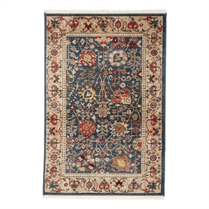 Safavieh 3'-3&quot x 4'-10&quot Power Loomed Rug in Blue / Tan