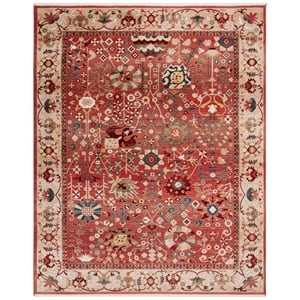 Safavieh 9'-0&quot x 12'-6&quot Polypropylene Power Loomed Rug in Red / Beige
