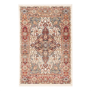 Safavieh 3'-3&quot x 4'-10&quot Polypropylene Power Loomed Rug in Ivory / Blue