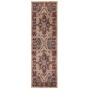 Safavieh 2'-6&quot x 8'-0&quot Power Loomed Rug in Ivory / Red