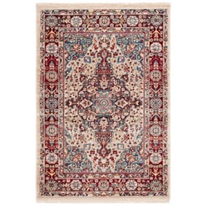 Safavieh 3'-3&quot x 4'-10&quot Power Loomed Rug in Ivory / Red
