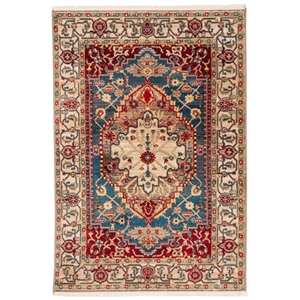 Safavieh 3'-3&quot x 4'-10&quot Power Loomed Rug in Ivory / Blue