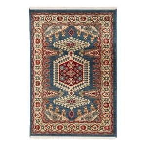 Safavieh 3'-3&quot x 4'-10&quot Power Loomed Rug in Navy / Ivory