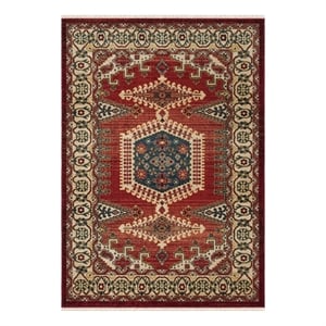 Safavieh 5'-1&quot x 7'-5&quot Power Loomed Rug in Red / Ivory