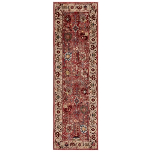 Safavieh 2'-6&quot x 16'-0&quot Polypropylene Power Loomed Rug in Red / Beige