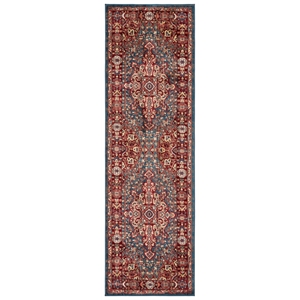 Safavieh  2'-6&quot x 16'-0&quot Polypropylene Power Loomed Rug in Blue / Red