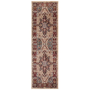 Safavieh 2'-6&quot x 10'-0&quot Polypropylene Power Loomed Rug in Ivory / Red