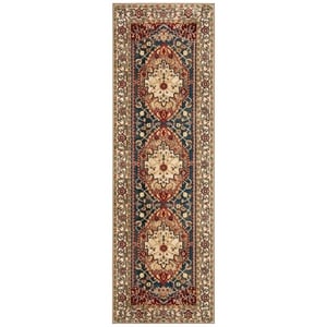 Safavieh 2'-6&quot x 6'-0&quot Polypropylene Power Loomed Rug in Ivory / Blue