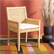 Safavieh Tojo Wood Accent Chair w/ Cushion in White / Natural