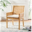 Safavieh Tojo Wood Accent Chair w/ Cushion in White / Natural