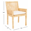 Safavieh Tojo Wood Accent Chair w/ Cushion in White / Natural