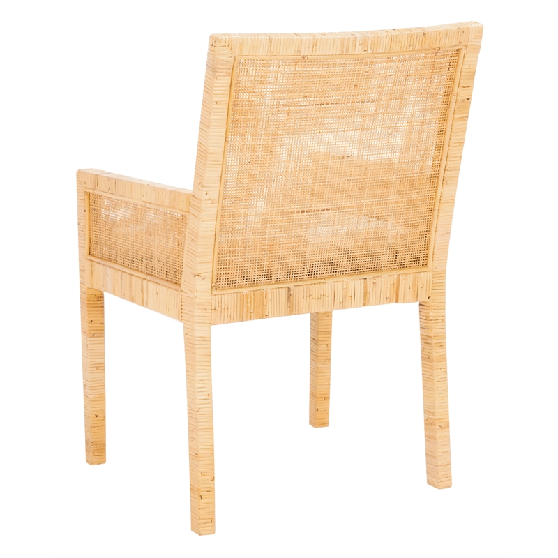 Safavieh Tojo Wood Accent Chair w/ Cushion in White / Natural