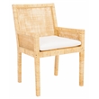 Safavieh Tojo Wood Accent Chair w/ Cushion in White / Natural