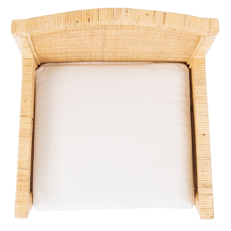 Safavieh Tojo Wood Accent Chair w/ Cushion in White / Natural