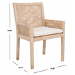 Safavieh Tojo Wood Accent Chair w/ Cushion in White / Gray