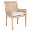 Safavieh Tojo Wood Accent Chair w/ Cushion in White / Gray