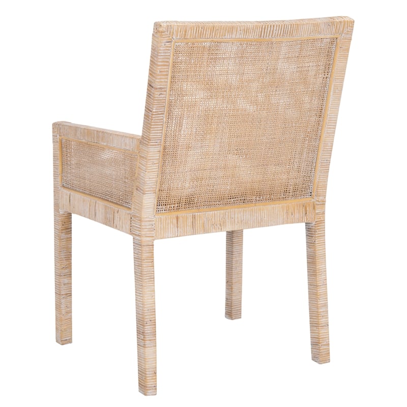 Safavieh Tojo Wood Accent Chair w/ Cushion in White / Gray