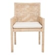 Safavieh Tojo Wood Accent Chair w/ Cushion in White / Gray