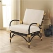 Safavieh Meara Rattan Accent Chair w/ Cushion in White / Black