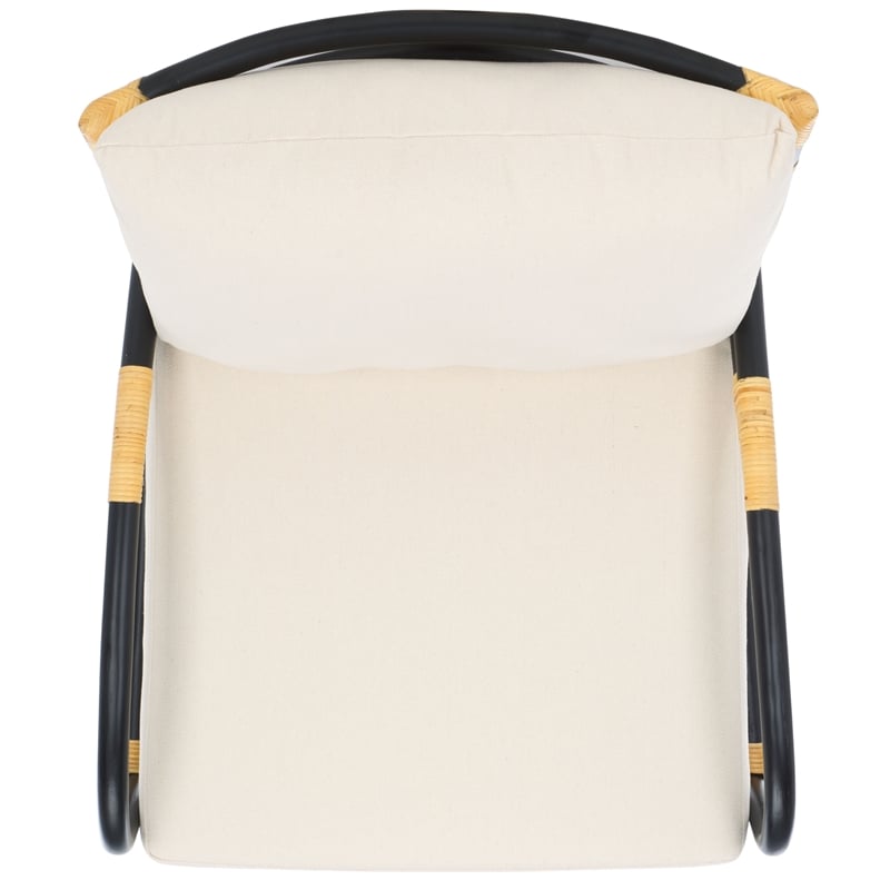 Safavieh Meara Rattan Accent Chair w/ Cushion in White / Black