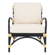 Safavieh Meara Rattan Accent Chair w/ Cushion in White / Black