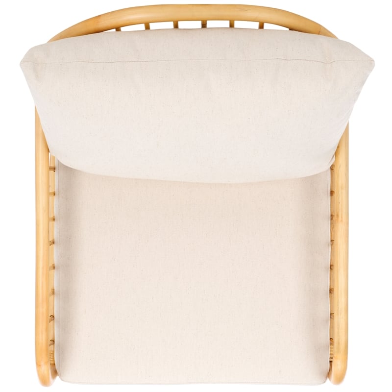 Safavieh Reiley Rattan Accent Chair w/ Cushion in White / Natural