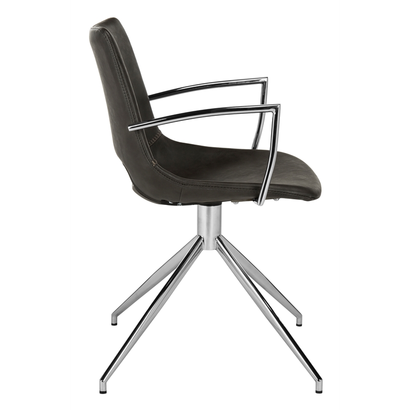 Safavieh Dawn Midcentury Modern Wood Swivel Office Chair in Gray / Silver