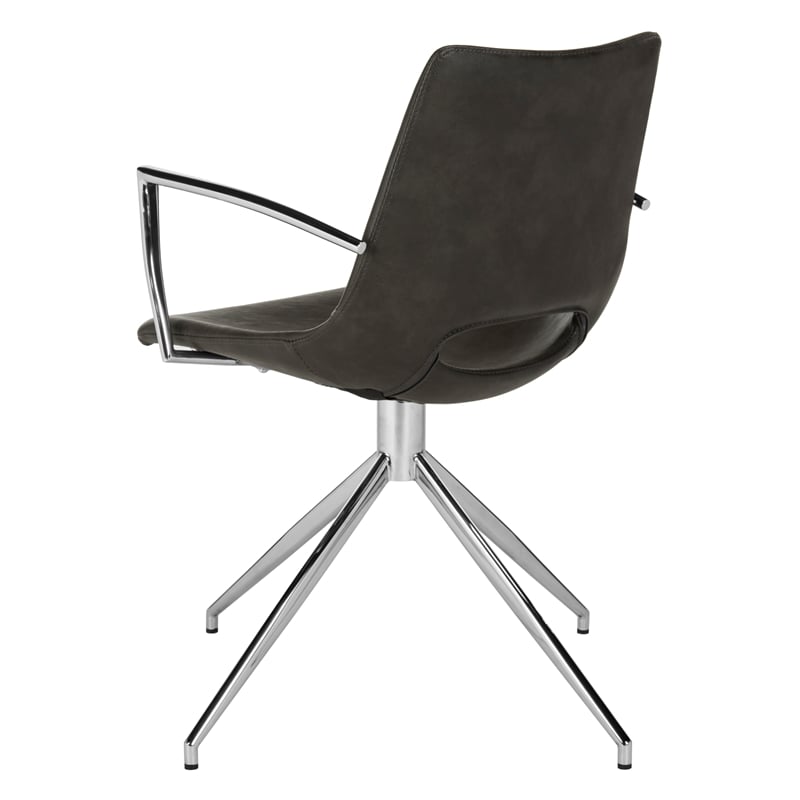 Safavieh Dawn Midcentury Modern Wood Swivel Office Chair in Gray / Silver